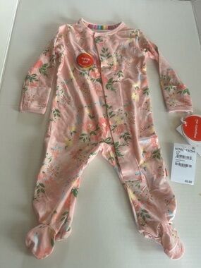 Magnetic Me Pink Floral Footed One-Piece